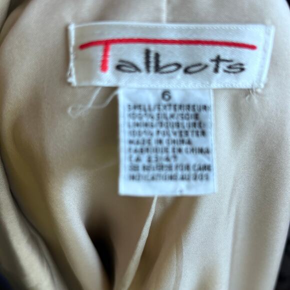 Talbots Silk Blazer Sz 6 Beige Minimalist Neutral Preppy Quiet Luxury Career - Picture 6 of 6